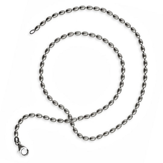 Stabile Olivkette 3 mm aus Silber im Vintagelook in der Länge 42 cm mit Karabiner