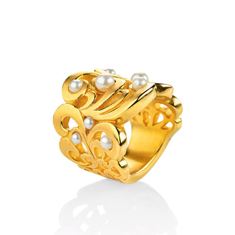 Perlentau großer Ring mit Süßwasserperle