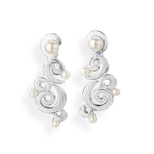 Perlentau große Ohrstecker mit Süßwasserperle