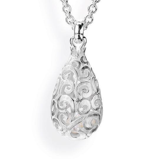 Perlentau großer Kegel Anhänger zum Aufklappen mit Süßwasserperlen