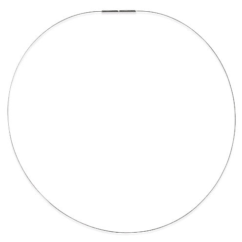Stahlreif 0,4 mm 1 reihig mit Bajonett aus Silber 1,8 mm in den Längen 38 cm 40 cm 42 cm und 45 cm