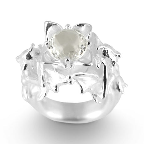Feenzauber Ring mit facettiertem Bergkristall