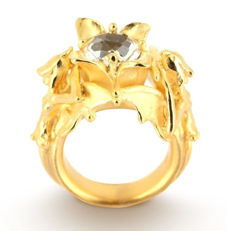 Feenzauber Ring mit facettiertem Bergkristall
