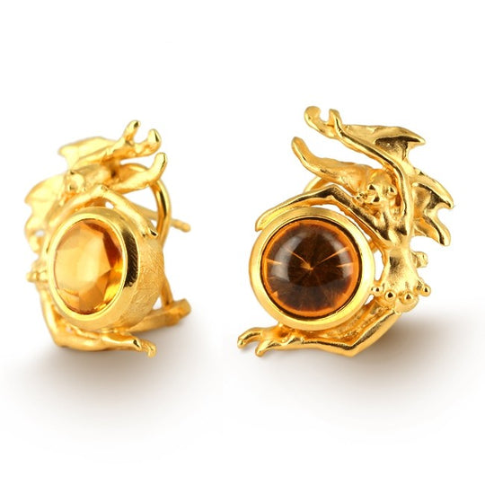 Feenzauber Clipohrstecker mit facettiertem Citrin