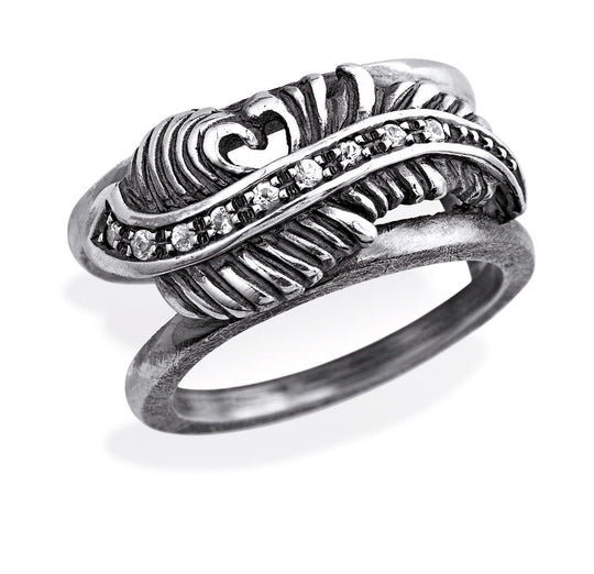 Lebenslänglich Seitenspringer Ring La Luna mit Saphirpavée