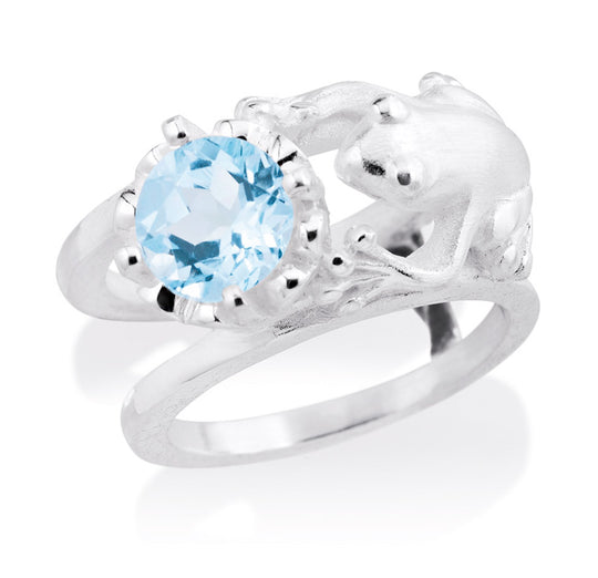 Lebenslänglich Seitenspringer großer Ring Froschkönig mit Topas