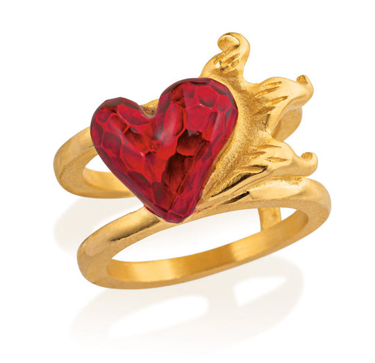 Lebenslänglich Seitenspringer Ring Flammeninferno mit rotem Brandlack