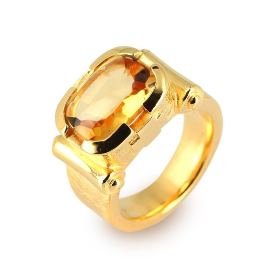 Excalibur großer Ring mit Citrin