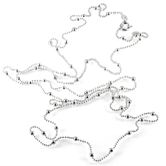 Feine Kugelkette mit Federring in der Länge 80 cm