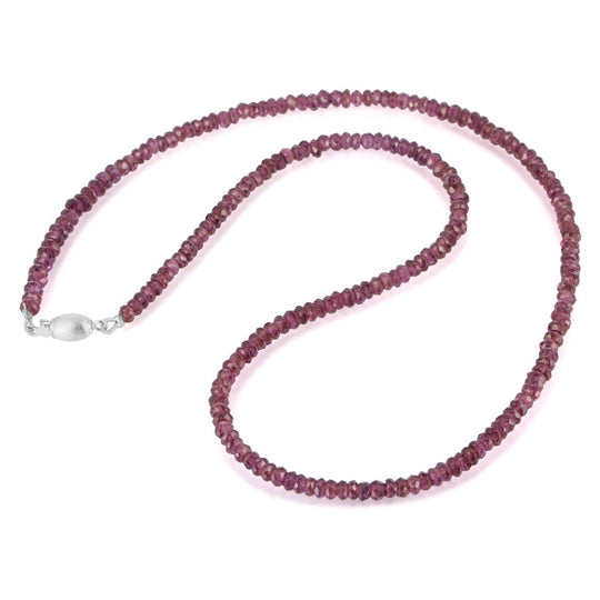 Facettierte Granat Kette mit Tonnenschloss in der Länge 45 cm