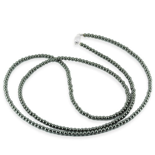 Hämatit Kette mit Tonnenschloss in der Länge 80 cm