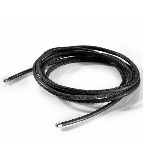 Lederband schwarz 2,5 mm mit Endkappen in der Länge 130 cm