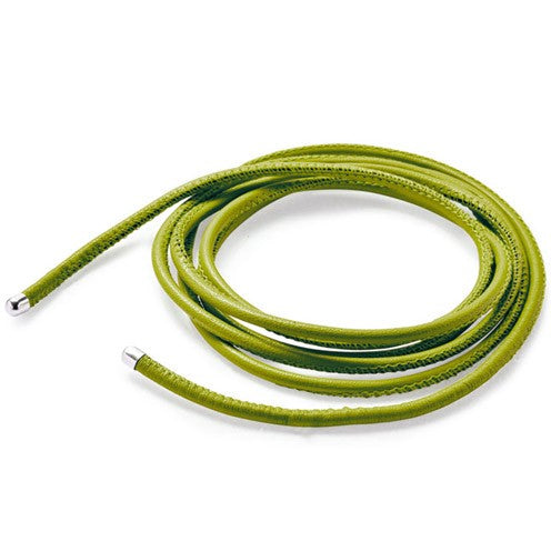 Lederband grün 2,5 mm mit Endkappen in der Länge 130 cm