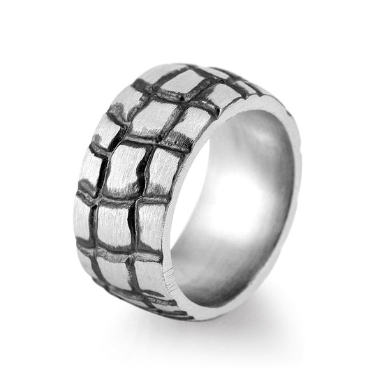 Tierisch Schöne Ringe kleiner Bandring mit Krokodilhaut Struktur