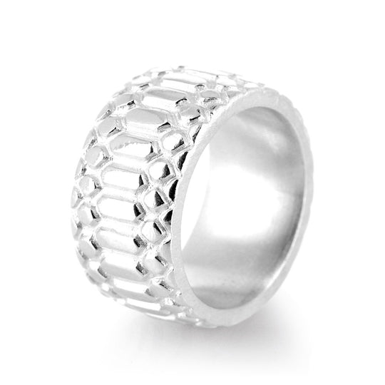 Tierisch Schöne Ringe kleiner Bandring mit Schlangenhaut Struktur