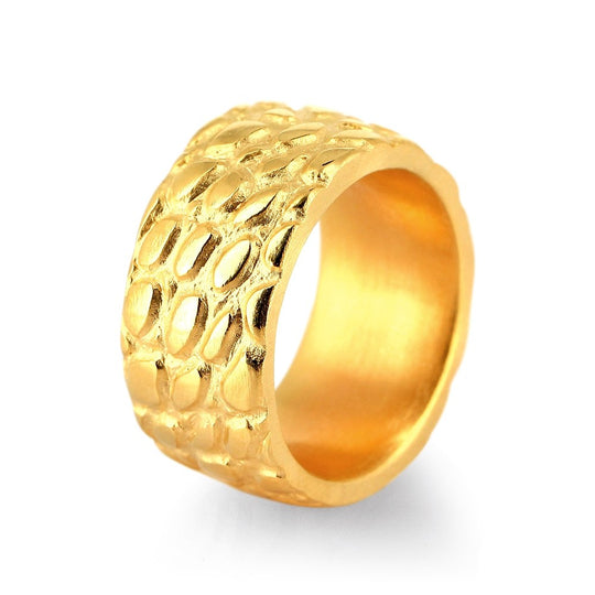 Tierisch Schöne Ringe kleiner Bandring mit Drachenhaut Struktur