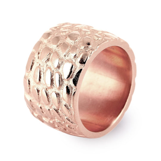 Tierisch Schöne Ringe großer Bandring mit Drachenhaut Struktur