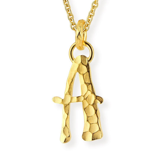 ABC Buchstabe A-Anhänger mit geschnitzter Struktur