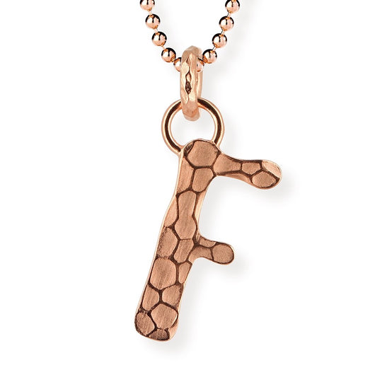 ABC Buchstabe F-Anhänger mit geschnitzter Struktur