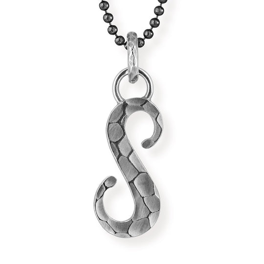 ABC Buchstabe S-Anhänger mit geschnitzter Struktur