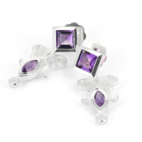 Mary Stuart große Ohrstecker mit Amethyst