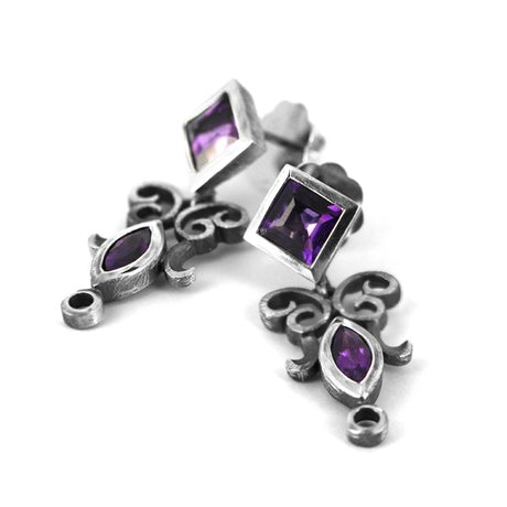 Mary Stuart große Ohrstecker mit Amethyst