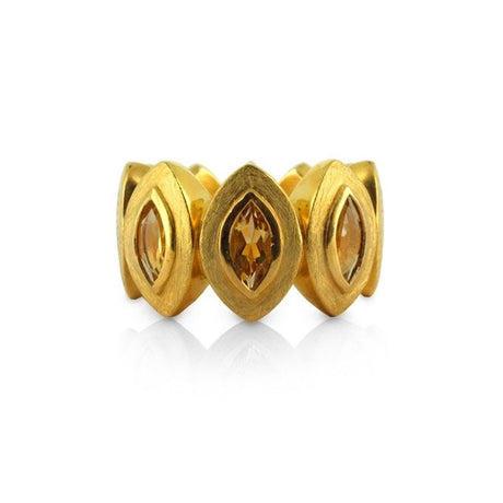 Potpurry Ring mit Citrin Navette