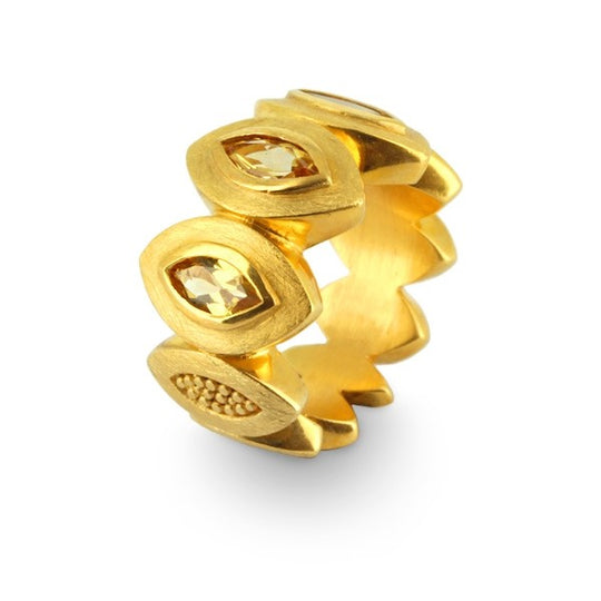 Potpurry Ring mit Citrin Navette