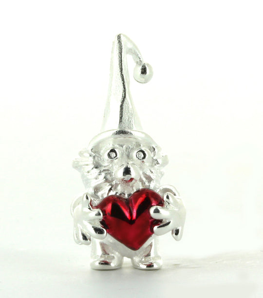 Zwerg Dein ist mein ganzes Herz Anhänger mit rotem Brandlack