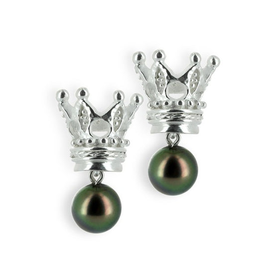 Schneewittchen Kronen Clipohrstecker mit Tahitizuchtperle