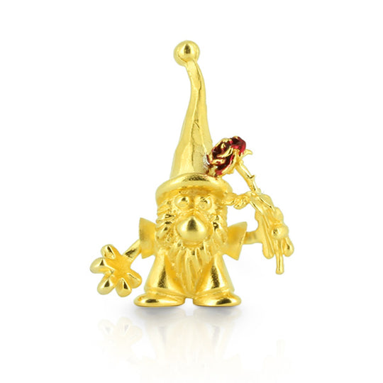 Zwerg Valentin Anhänger und Rose mit rotem Brandlack